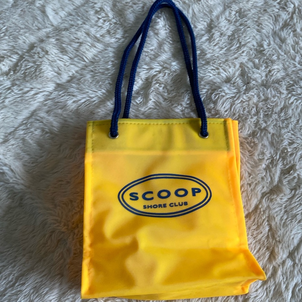 SCOOP NYC shore club heavy vinyl shopping bag structured tote rope handle rare